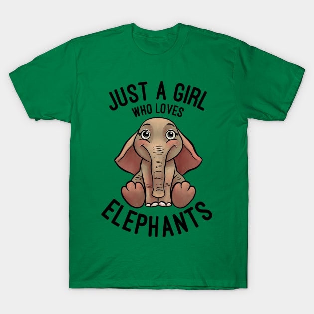 Just A Girl Who Loves Elephants - Elephant Lovers Gift T-Shirt by basselelkadi